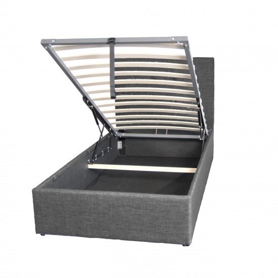 Weber Industries Lit Coffre PARMA 90x190 + 1 Sommier / Gris Foncé