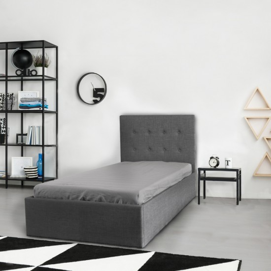 Weber Industries Lit Coffre PARMA 90x190 + 1 Sommier / Gris Foncé