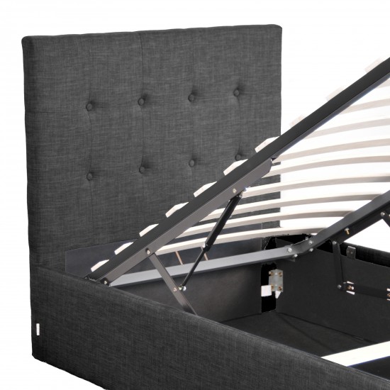 Weber Industries Lit Coffre PARMA 90x190 + 1 Sommier / Gris Foncé