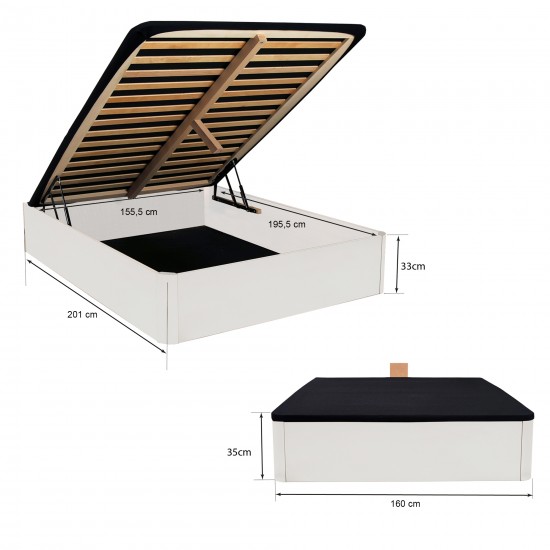 Weber Industries LIT COFFRE SPIRO 160x200cm + 1 SOMMIER / BLANC
