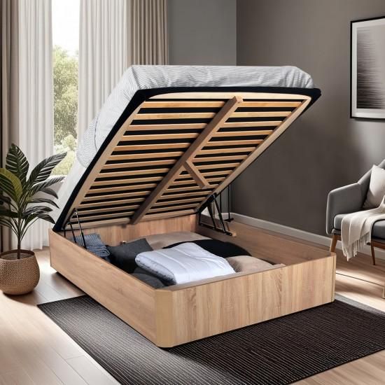 Weber Industries LIT COFFRE SPIRO 160x200cm + 1 SOMMIER / Décor Chêne Blanchi