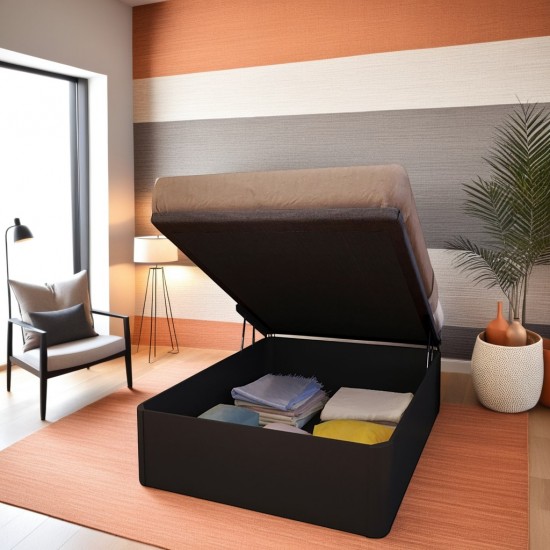 weber industries Lit coffre SPIRO 90x200 + 1 sommier / Noir