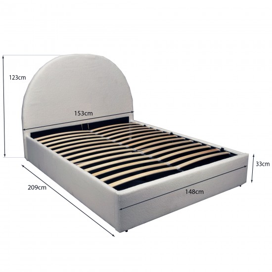 Weber Industries LIT COFFRE TISSU BOUCLETTE 140x190 SHERPA + SOMMIER / Blanc