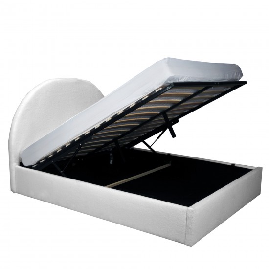 Weber Industries LIT COFFRE TISSU BOUCLETTE 160x200 SHERPA + SOMMIER / Blanc