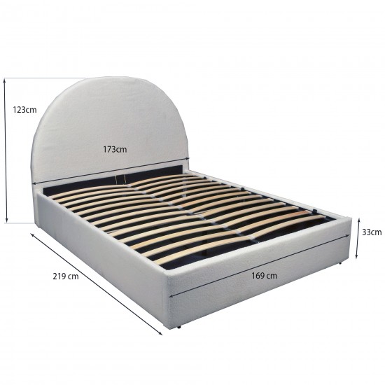 Weber Industries LIT COFFRE TISSU BOUCLETTE 160x200 SHERPA + SOMMIER / Blanc