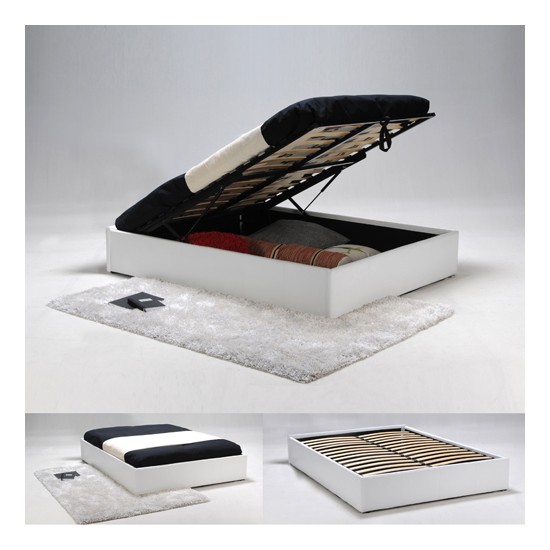 Weber Industries Lit Coffre TORINO 140x190 + 1 Sommier / Blanc