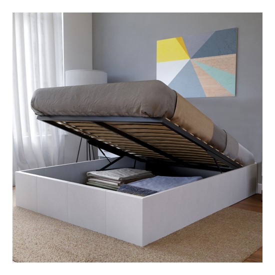 weber industries Lit coffre TORINO 140x190 + 1 sommier / Blanc