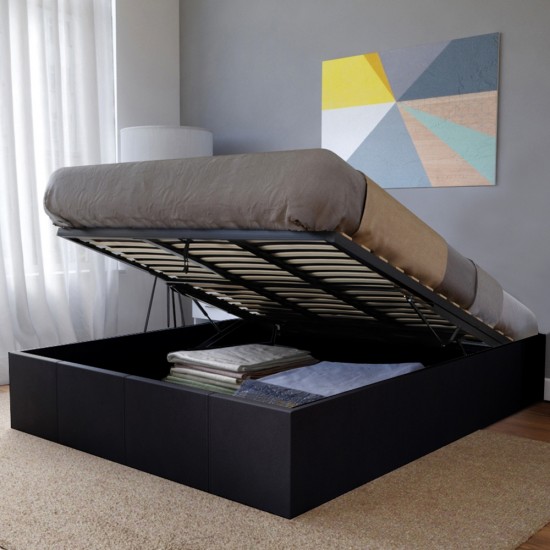 weber industries Lit coffre TORINO 160x200 + 1 sommier / Noir