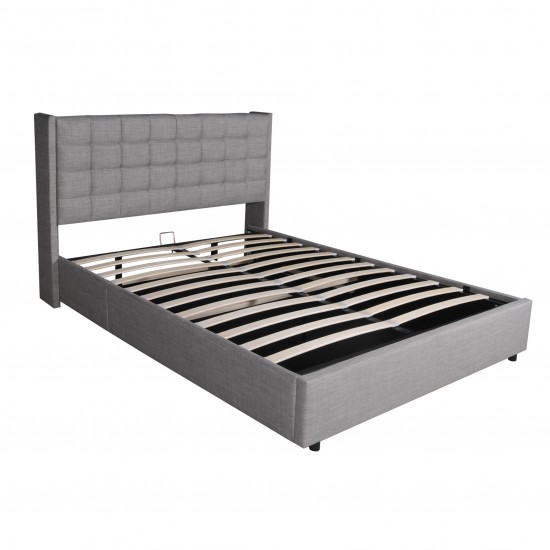 Weber Industries Lit Coffre WEMBLEY 140x190 + 1 Sommier / Gris Clair