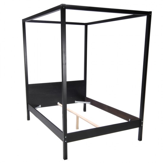 Weber Industries Lit Double à Baldaquin ROMANCE 140x190 / Noir