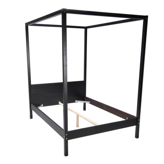Weber Industries Lit Double à Baldaquin ROMANCE 160x200 / Noir