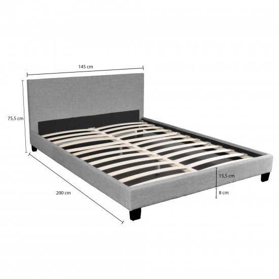 Weber Industries Lit DUBLIN 140x190 + 1 Sommier / Gris Clair