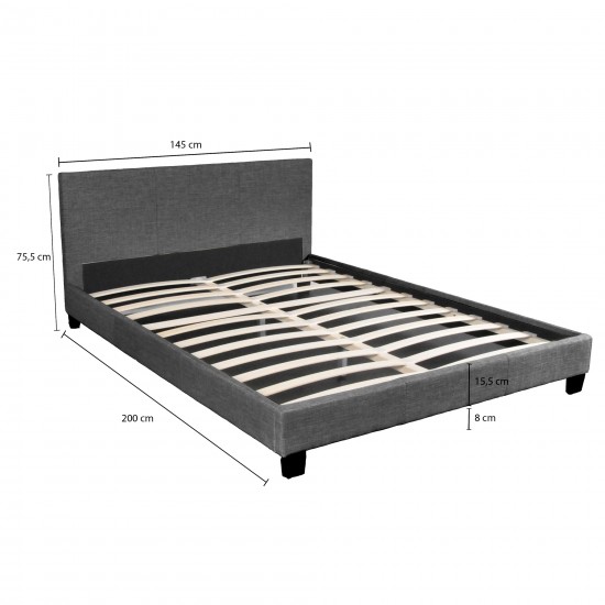 Weber Industries Lit DUBLIN 140x200 + 1 Sommier / Gris Foncé