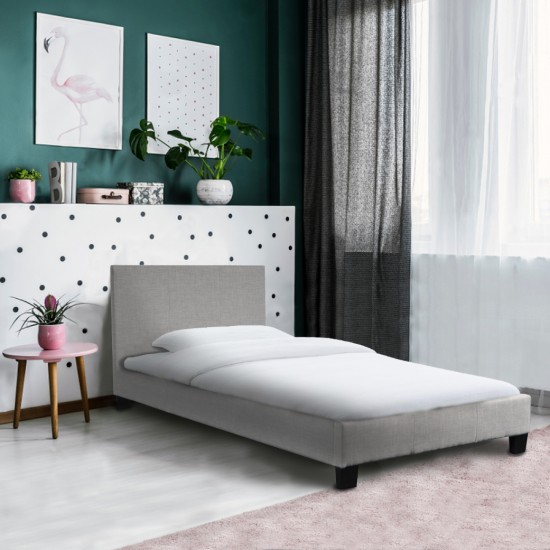 weber industries Lit DUBLIN 90x190 + 1 sommier / Gris clair