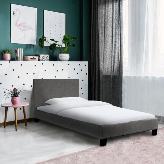 weber industries Lit DUBLIN 90x190 + 1 sommier / Gris foncé