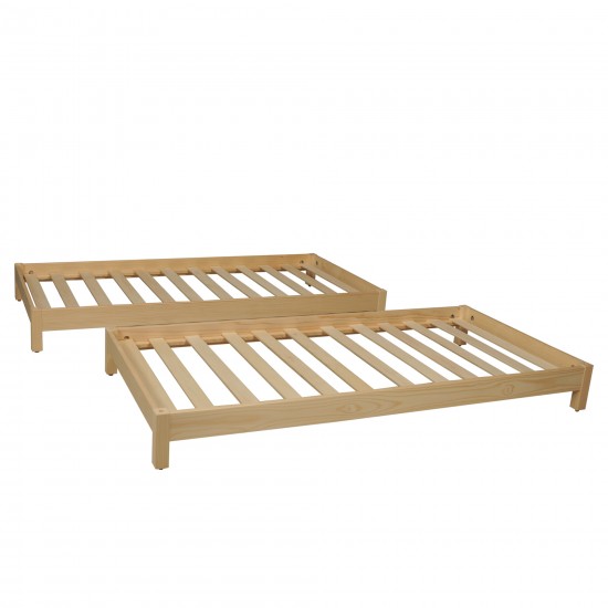 Weber Industries Lit Empilable JONAS 80x200 (lot De Deux Lits)+ 2 Sommiers / Naturel