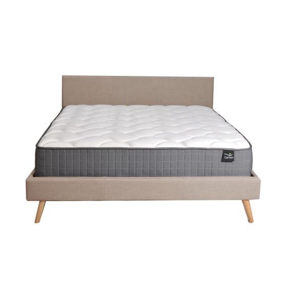 Weber Industries Lit FJORD 140x190 Tissu + 1 Sommier + 1 Matelas CARLTON / Beige