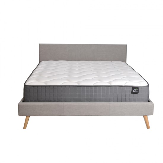 Weber Industries Lit FJORD 160x200 Tissu + 1 Sommier + 1 Matelas CARLTON / Gris Clair