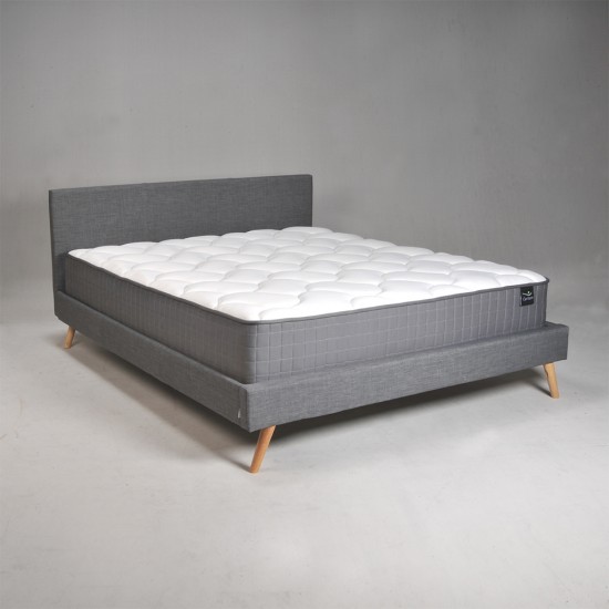 weber industries Lit FJORD 160x200 tissu + 1 sommier + 1 matelas CARLTON / Gris Foncé