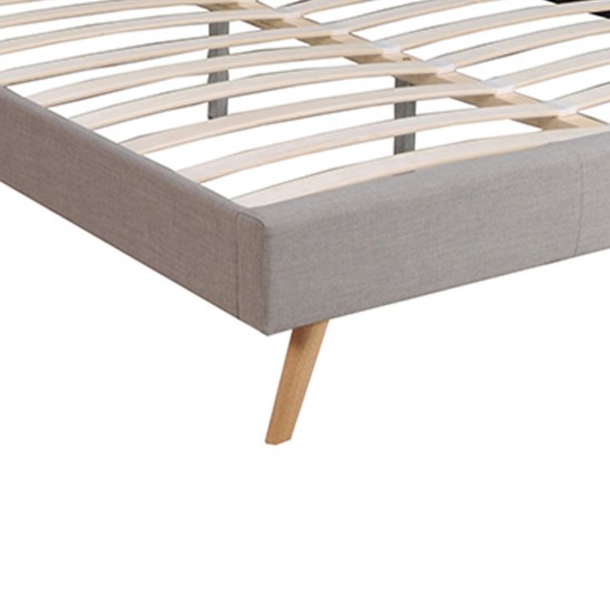 Weber Industries Lit FJORD 180x200 + 1 Sommier / Tissu Gris Clair