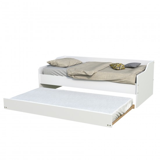 Weber Industries Lit Gigogne SWEET 90x200 + 2 Sommiers + 1 Tiroir-lit/ Blanc