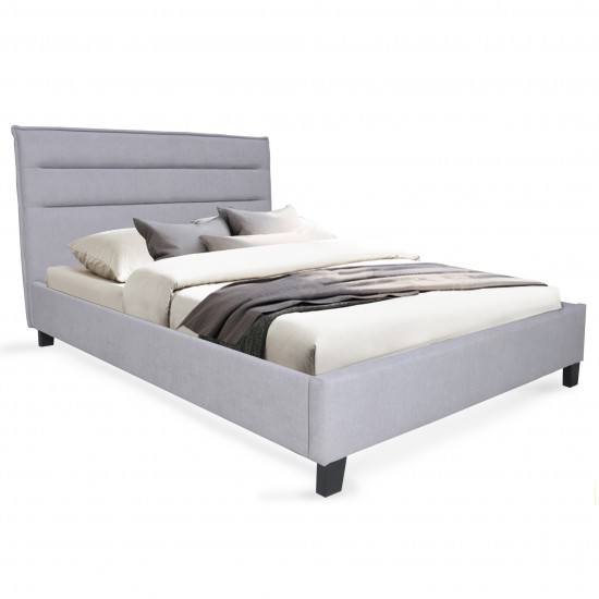 Weber Industries Lit LACANAU 140x190 + Sommier / Gris Clair