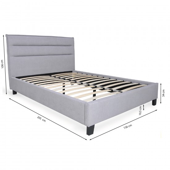 Weber Industries Lit LACANAU 140x190 + Sommier / Gris Clair