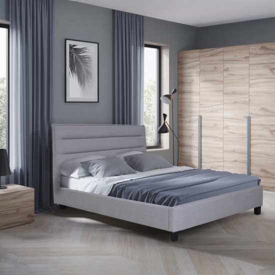 weber industries Lit LACANAU 140x190 + sommier / Gris clair