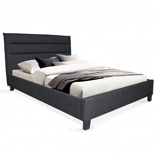 Weber Industries Lit LACANAU 140x190 + Sommier / Gris Foncé