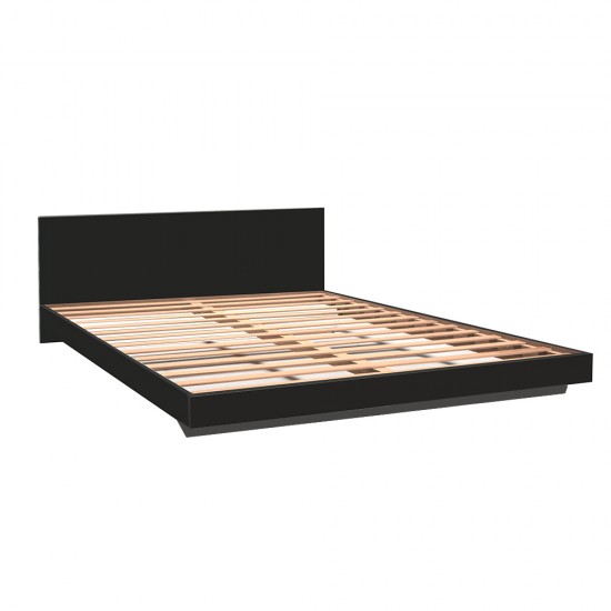 Weber Industries Lit LOFT 160x200 + 1 Sommier + Tête De Lit / Noir