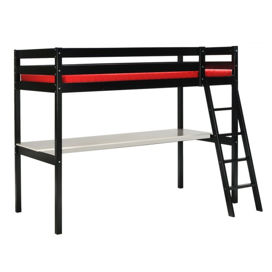 Weber Industries Lit Mezzanine ASPEN 90x190+ 1 Sommier + Bureau / Noir