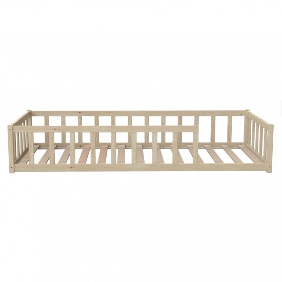 Weber Industries Lit NINO 90x190 + 1 Sommier + Barrière / Naturel