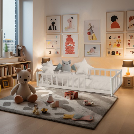 weber industries Lit NINO 90x190 avec sommier et matelas / Blanc