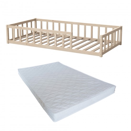Weber Industries Lit NINO 90x190 Avec Sommier Et Matelas / Naturel