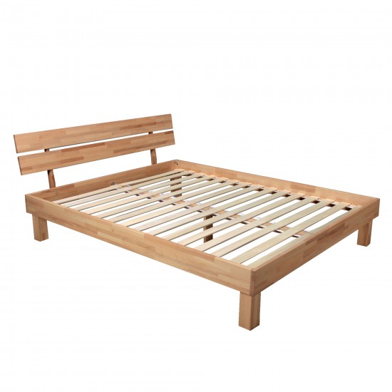 Weber Industries Lit RIVA 160x200 Cm Avec Sommier / Hêtre Massif Huilé