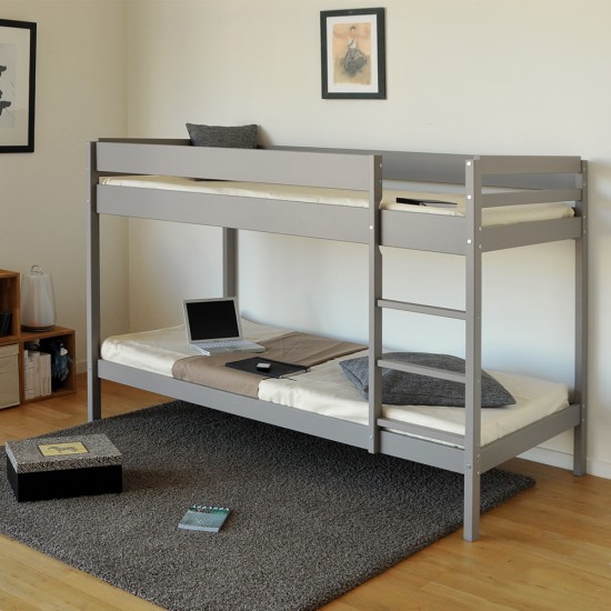 weber industries Lit superposé BRICE 90x190 + 2 sommiers / Gris