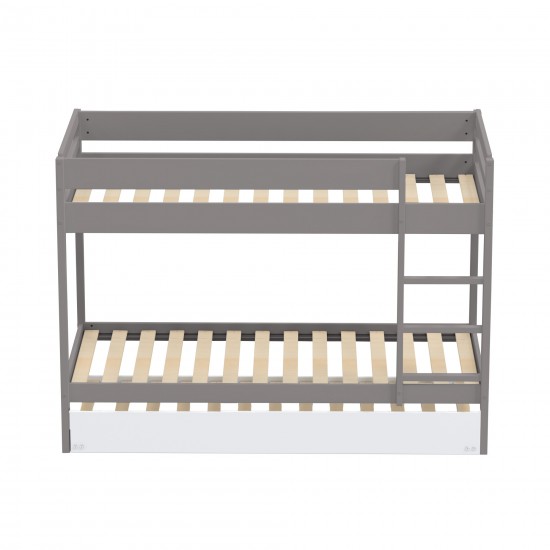 Weber Industries LIT SUPERPOSE WALLY 90x190 + 2 SOMMIERS + 1 LIT TIROIR/ GRIS-BLANC