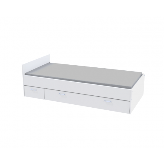 Weber Industries Lit TWIST 90x190 + Chevet + Tiroir / Blanc
