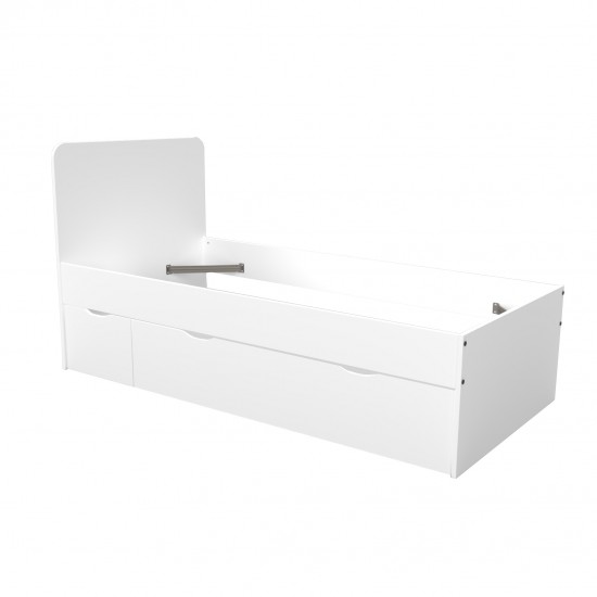 Weber Industries Lit ZENIA 90x190 + 1 Chevet + 1 Tiroir / Blanc