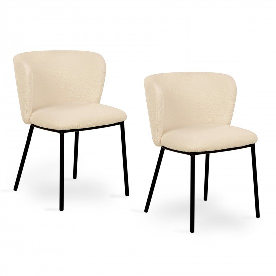 Weber Industries Lot De 2 Chaises Tissu Bouclettes ROMY/ Beige