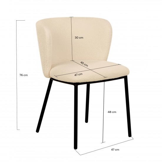 Weber Industries Lot De 2 Chaises Tissu Bouclettes ROMY/ Beige
