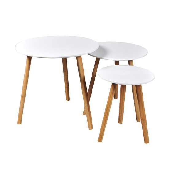 Weber Industries Lot De 3 Tables Basses Gigognes VENUS / Blanc