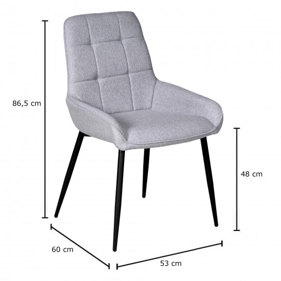 Weber Industries Lot De 4 Chaises De Salle à Manger ARTY/ Gris Clair