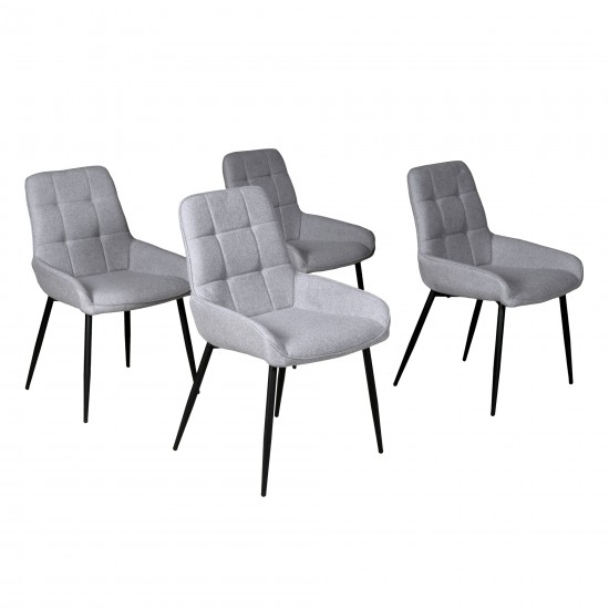 weber industries Lot de 4 chaises de salle à manger ARTY/ Gris clair