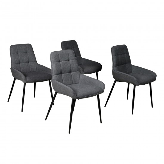 weber industries Lot de 4 chaises de salle à manger ARTY/ Gris foncé