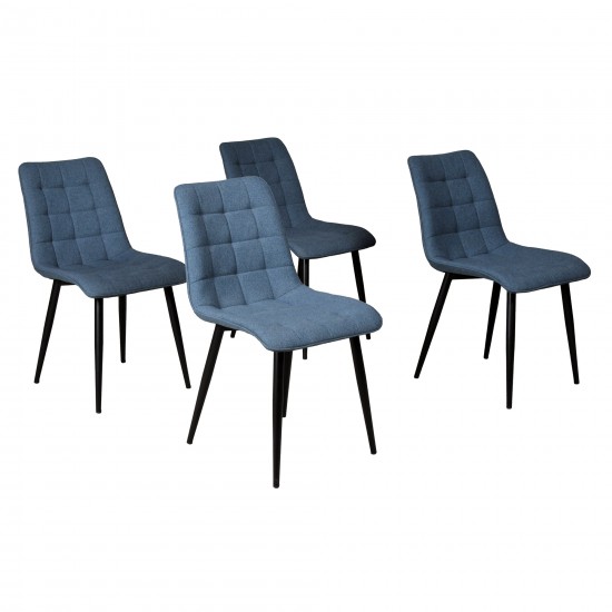 weber industries Lot de 4 chaises de salle à manger MUSE/ Bleu