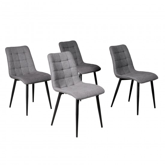 weber industries Lot de 4 chaises de salle à manger MUSE/ Gris clair