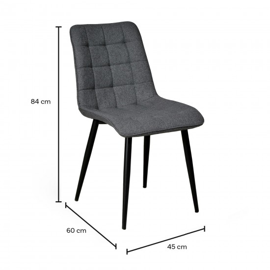 Weber Industries Lot De 4 Chaises De Salle à Manger MUSE/ Gris Foncé