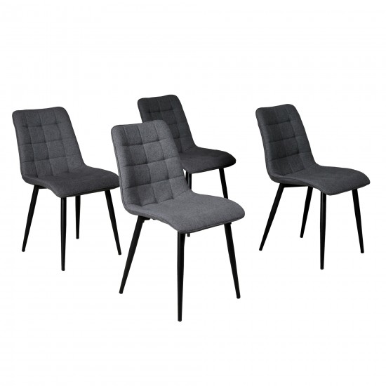 weber industries Lot de 4 chaises de salle à manger MUSE/ Gris foncé