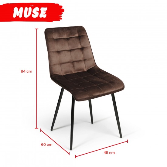 Weber Industries Lot De 4 Chaises De Salle à Manger MUSE/ Marron